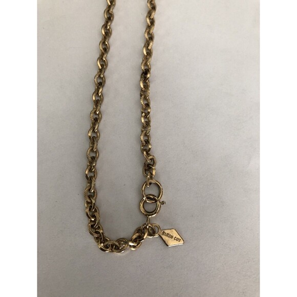 Sarah Coventry vintage necklace chain etched beads 36" long costume jewelry - Picture 3 of 5